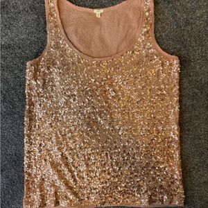 J. Crew Rose Gold Sequin Camisole Tank
